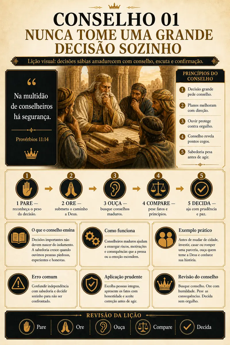 Mapa visual do Conselho 01: nunca tome uma grande decisão sozinho