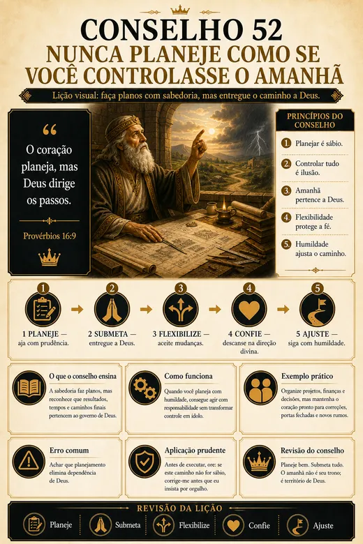 Conselho 52: nunca planeje como se você controlasse o amanhã