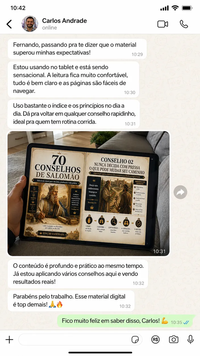 Conversa de um leitor que aplicou os conselhos sobre dinheiro